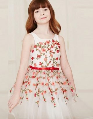 Embroidered Floral Dress for Girls