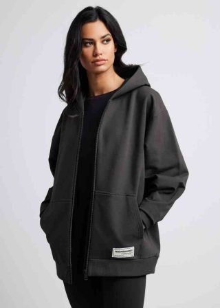 MODEST LOUNGE OVERSIZED ZIP HOODIE